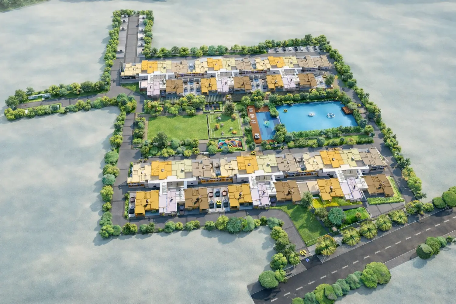 Good Earth master plan showing residential zones, parks, and amenities.